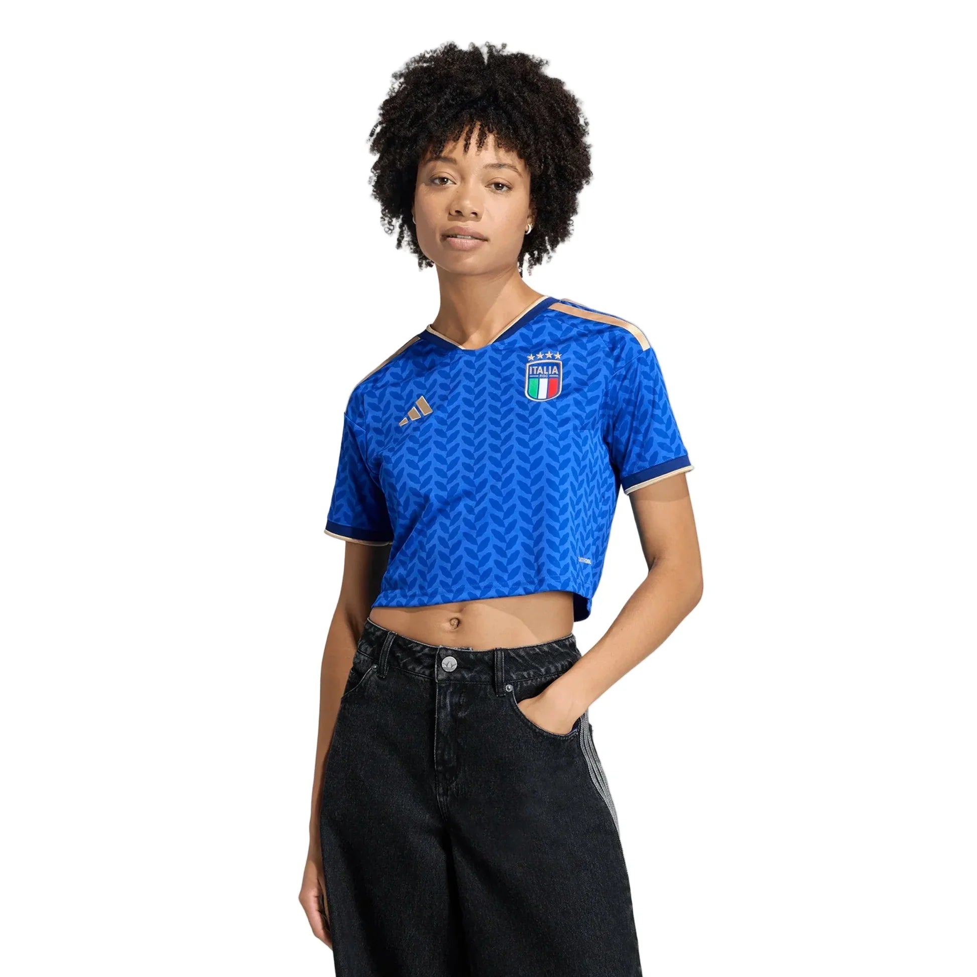 2026 Italy Women's Stadium Home Cropped Soccer Jersey - World Cup 2026