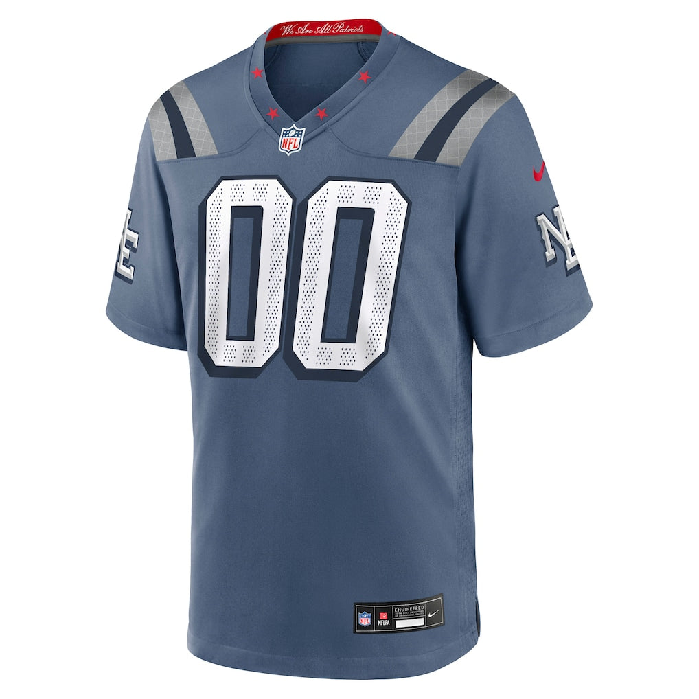 New England Patriots Nike 2025 Rivalries Collection Custom Game Jersey - Storm Blue